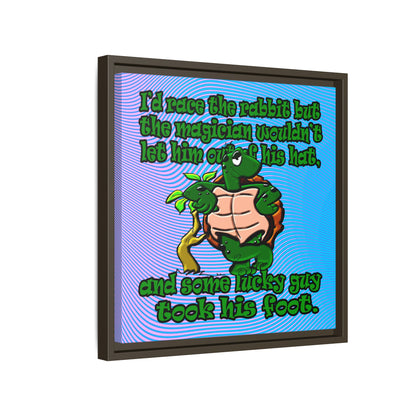 turtle race - framed canvas art (light blue-purple wave)