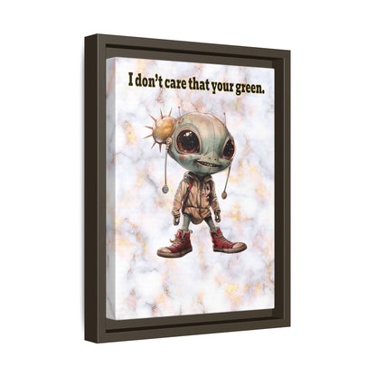 I don't care that your green - framed canvas art (white marble)