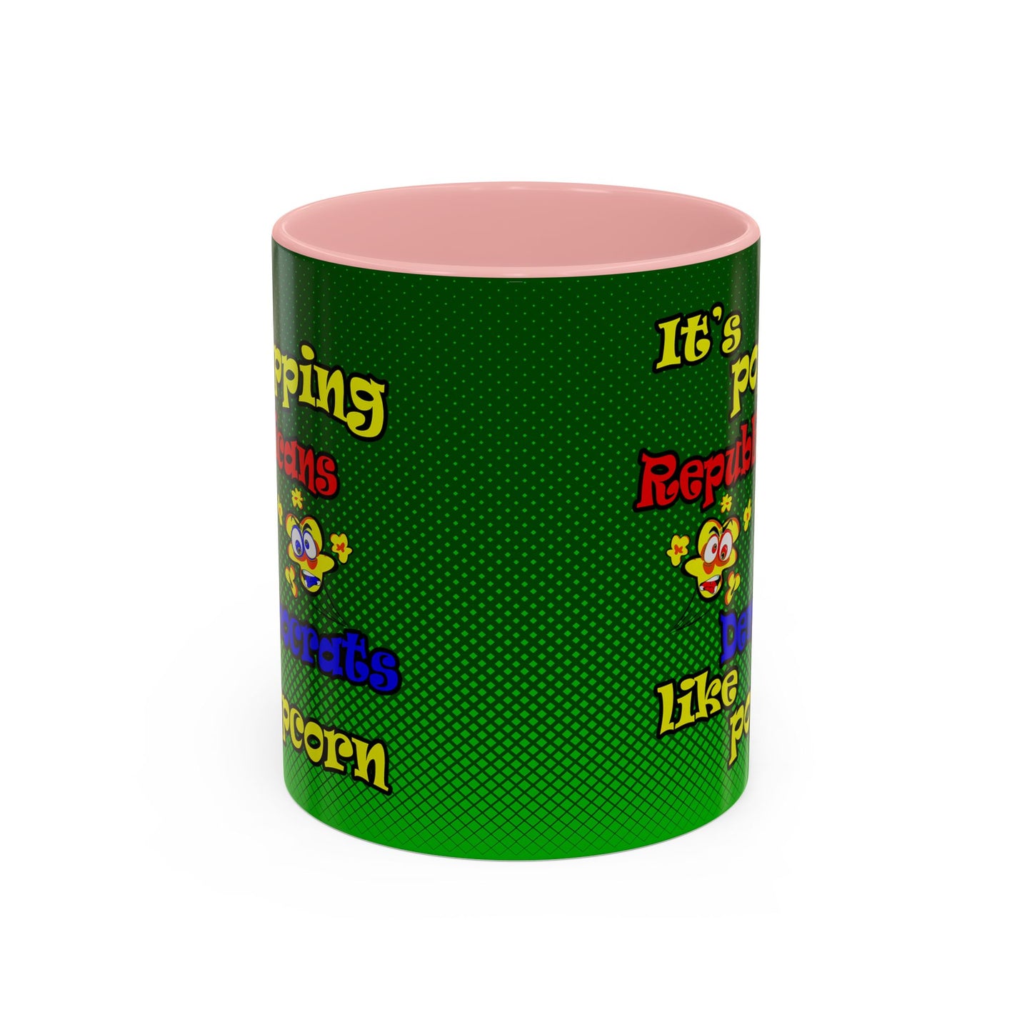 popping like popcorn - Accent Mug (logo green)