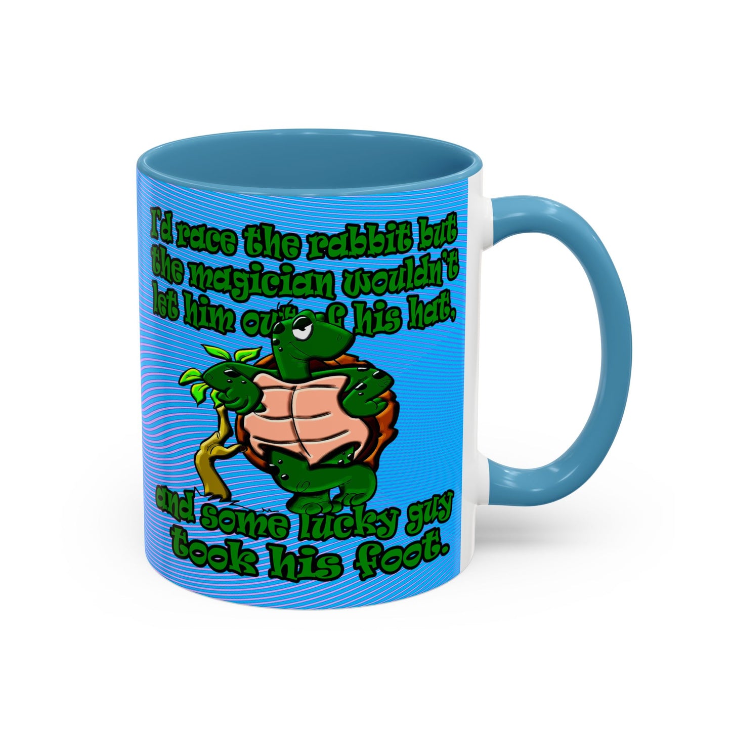 turtle race - Accent Mug (light blue-purple wave)