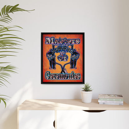em cee squared - framed canvas art (burnt orange)