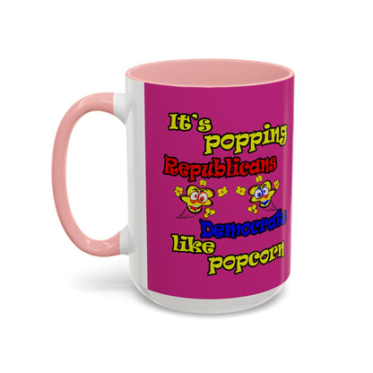 popping like popcorn - Accent Mug (pink)