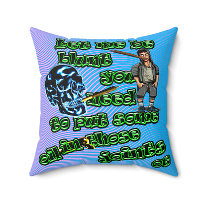 og - Faux Suede Square Pillow - (light blue-purple wave)