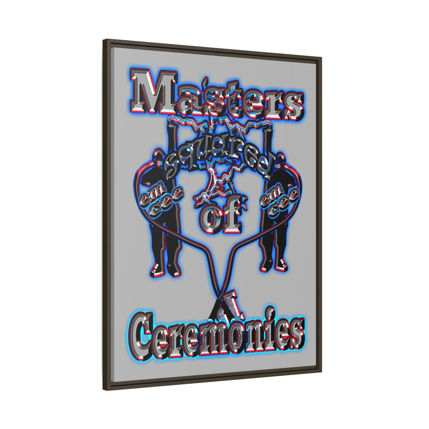 em cee squared - framed canvas art (light grey)