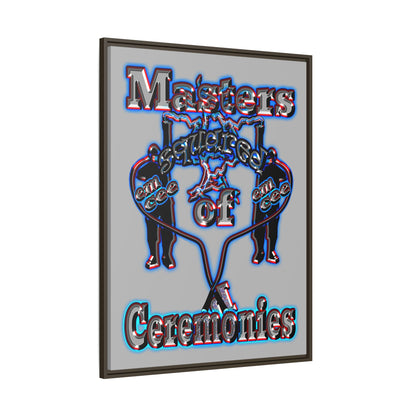 em cee squared - framed canvas art (light grey)