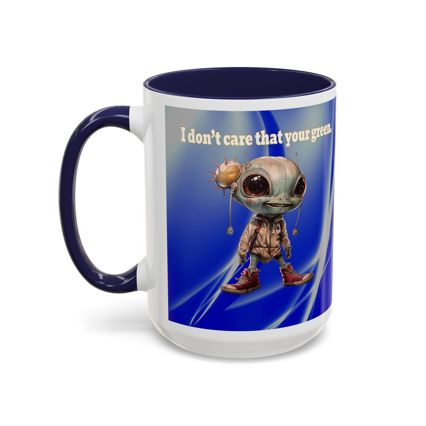 I don't care that your grey - Accent Mug (blue-white wave)