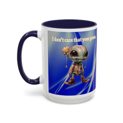 I don't care that your grey - Accent Mug (blue-white wave)