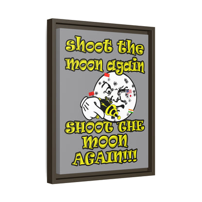 shoot the moon again - framed canvas art (grey)