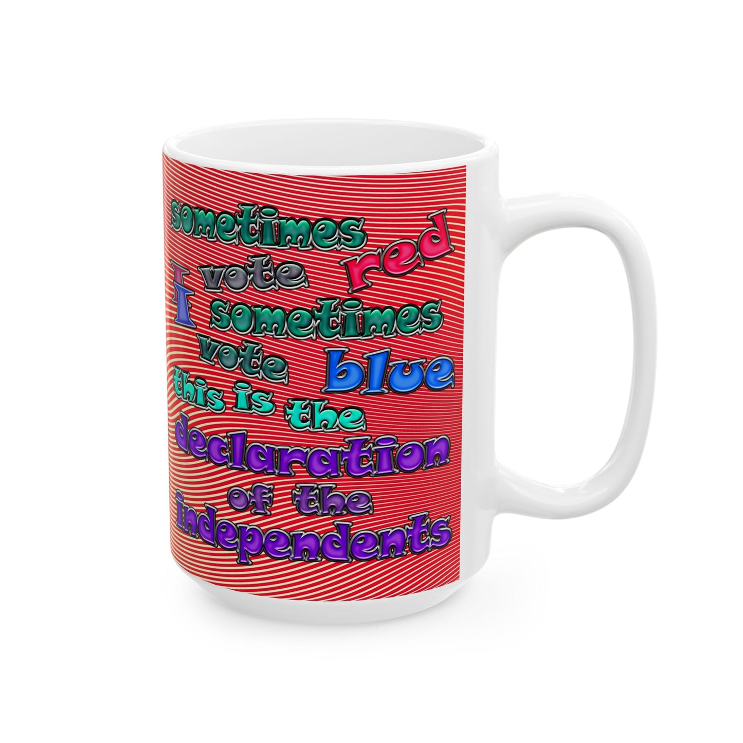 declaration of the independents - White Mug (yellow-orange wave)