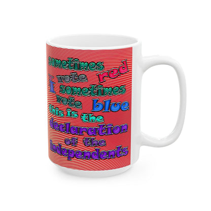 declaration of the independents - White Mug (yellow-orange wave)