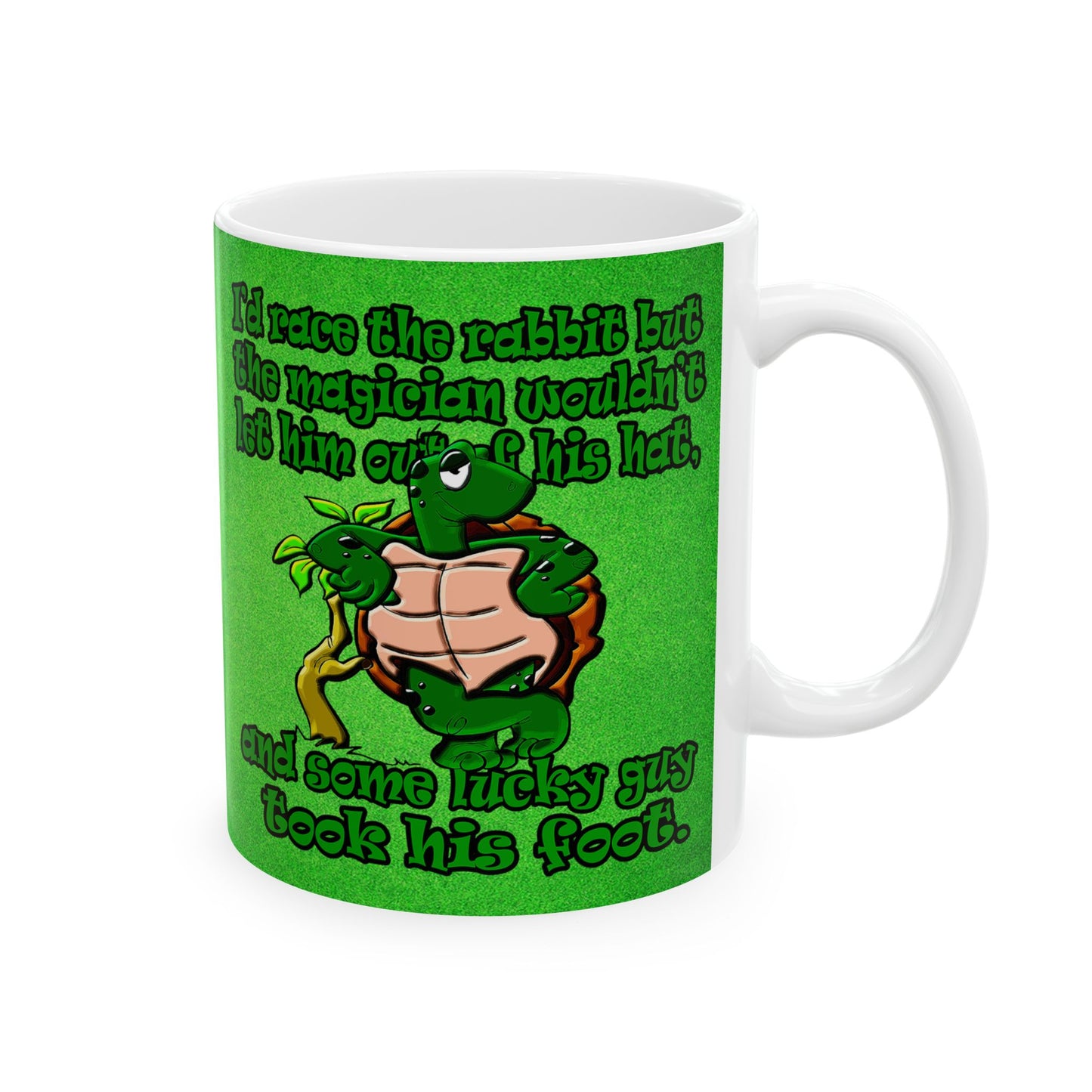 turtle race - White Mug (green turf)
