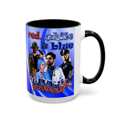 rw&b lives matter - Accent Mug (blue-white wave)