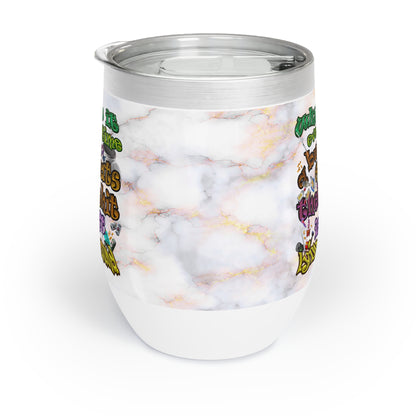 the bum's shit - Chill Wine Tumbler (white marble)