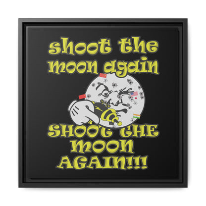 shoot the moon again - framed canvas art (black)