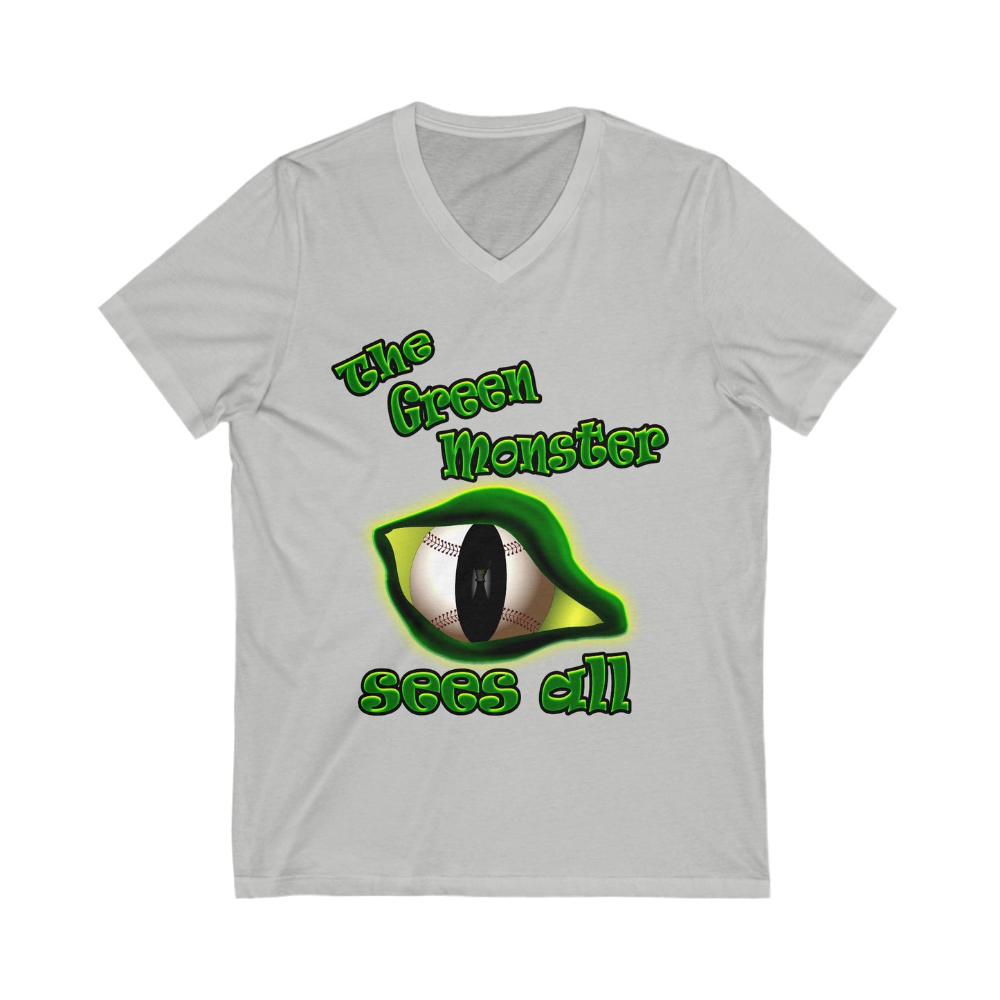 green monster - Unisex Jersey Short Sleeve V-Neck Tee