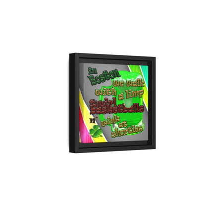 celtics logo - framed canvas art (rainbow split)