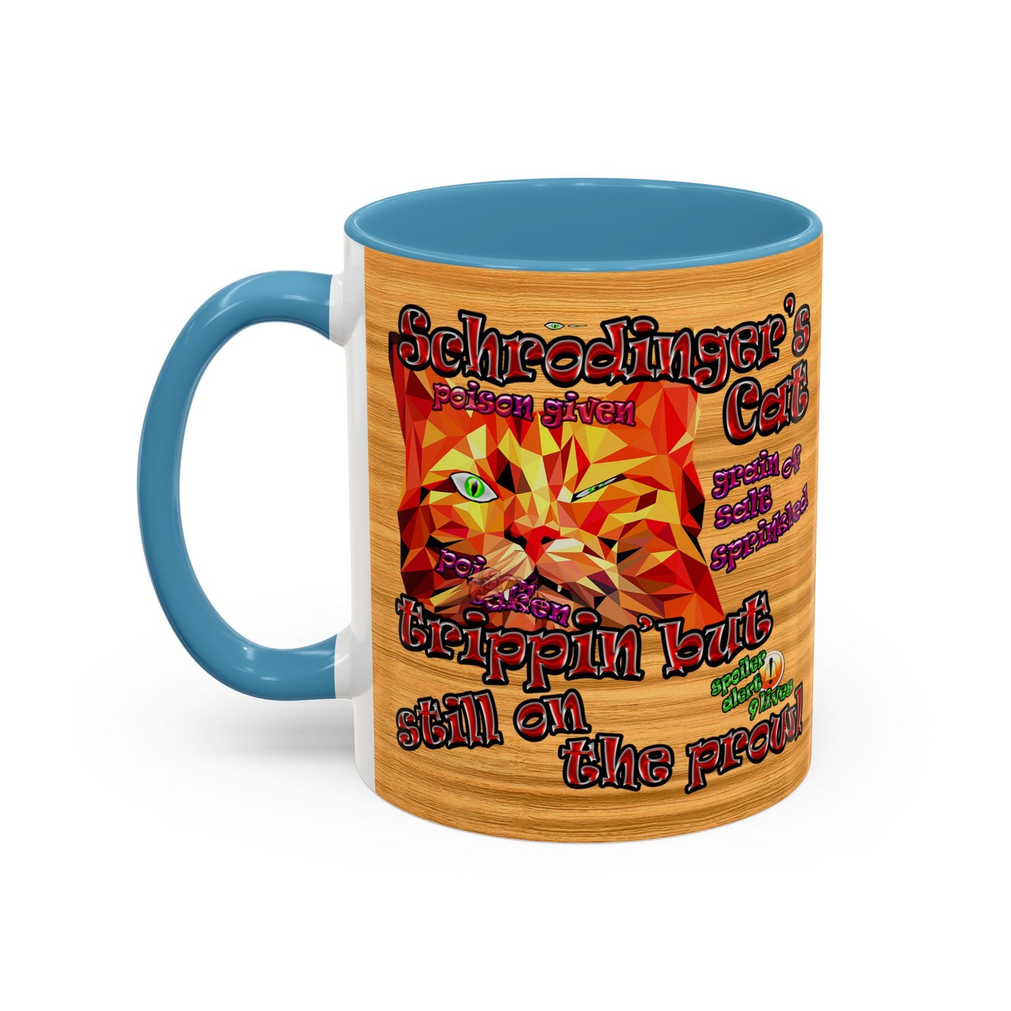 schrodinger's cat - Accent Mug (butterscotch wood finish)