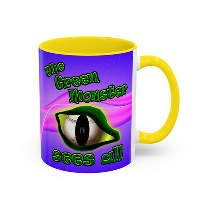 green monster - Accent Mug (purple-pink wave)