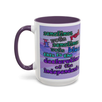declaration of the independents - Accent Mug (light blue-pink wave)