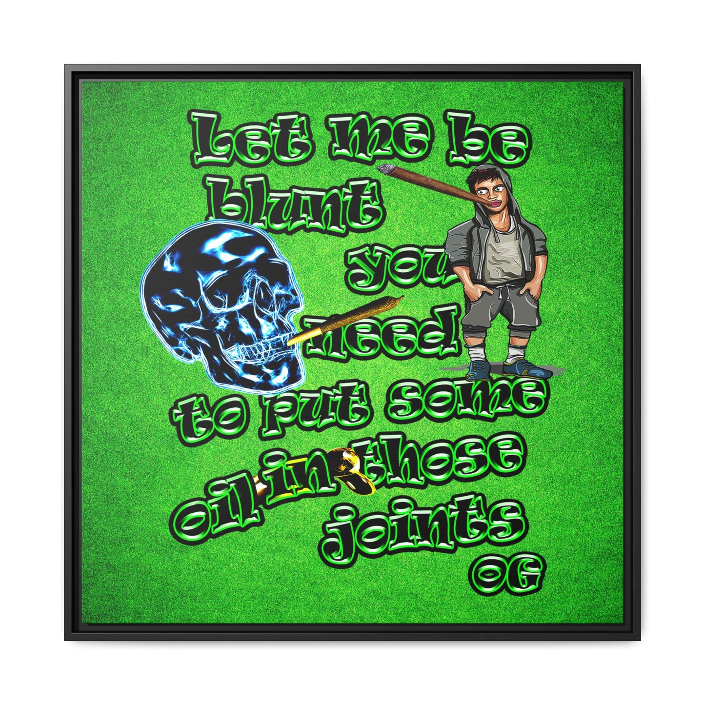 og - framed canvas art (green turf)