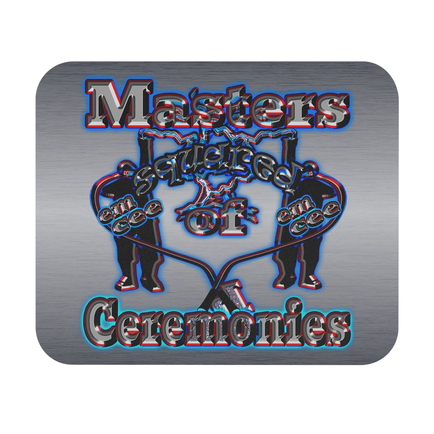 em cee squared - Mouse Pad (Rectangle) (brushed nickel)