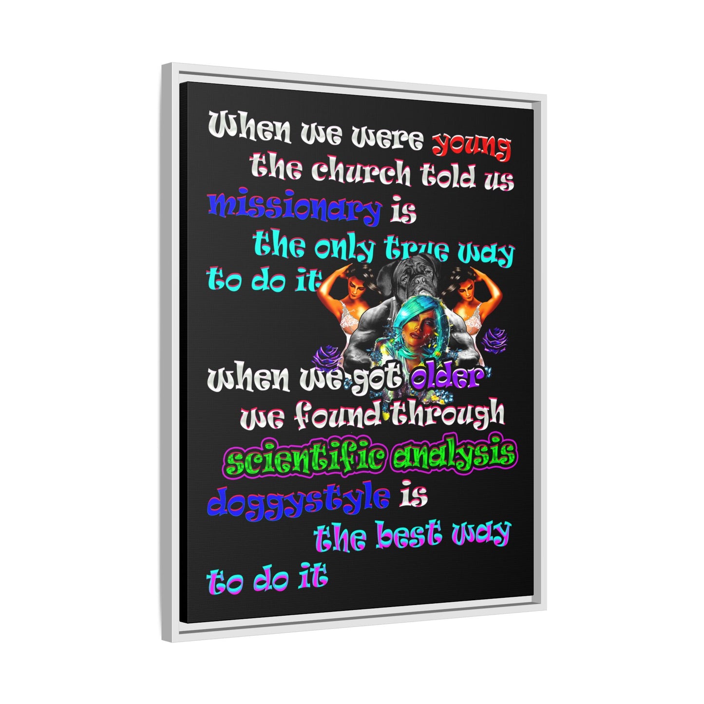 doggystyle - framed canvas art (black)