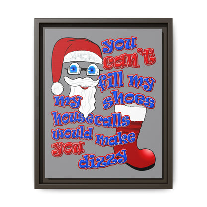 santa's shoes - framed canvas art (grey)