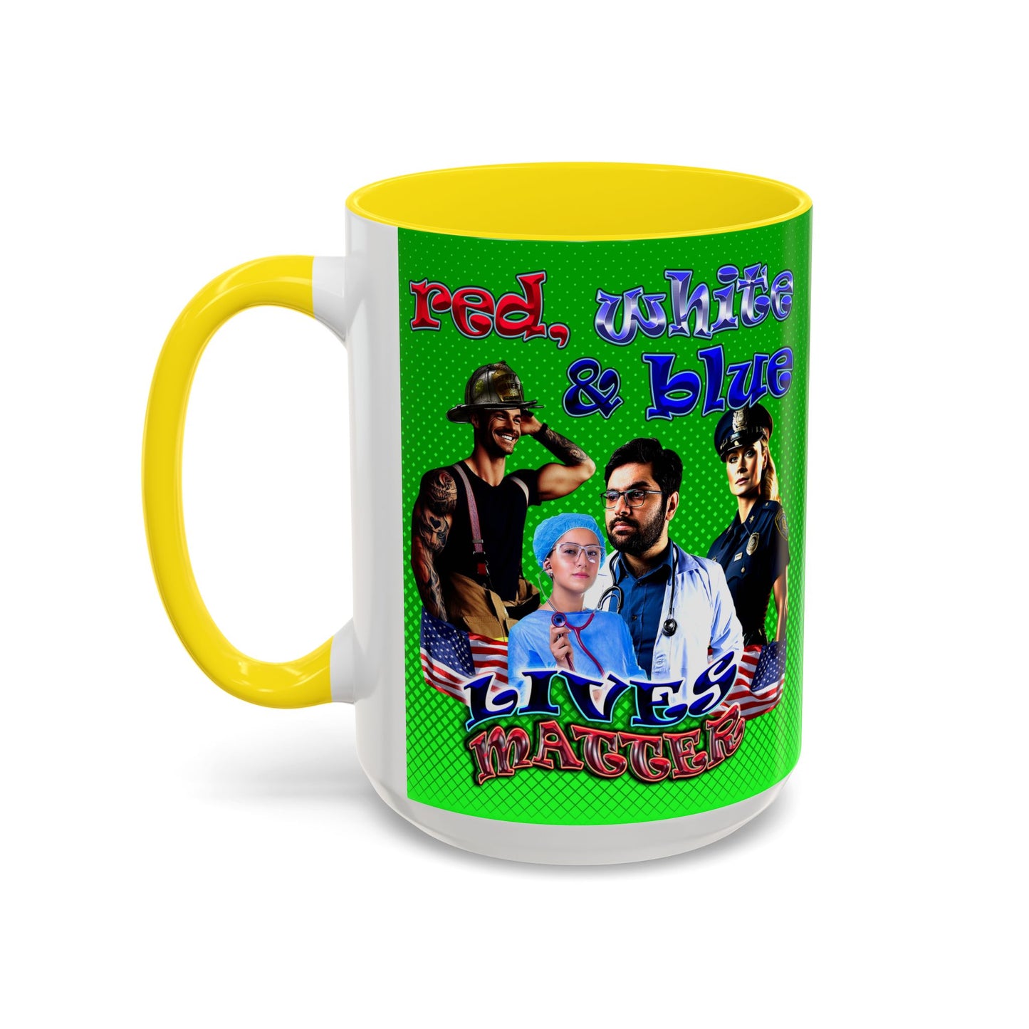 rw&b lives matter - Accent Mug (logo green)