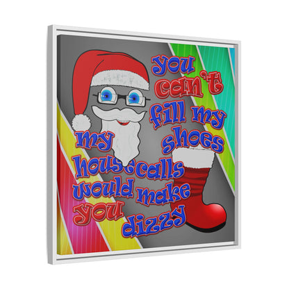 santa's shoes - framed canvas art (rainbow split)