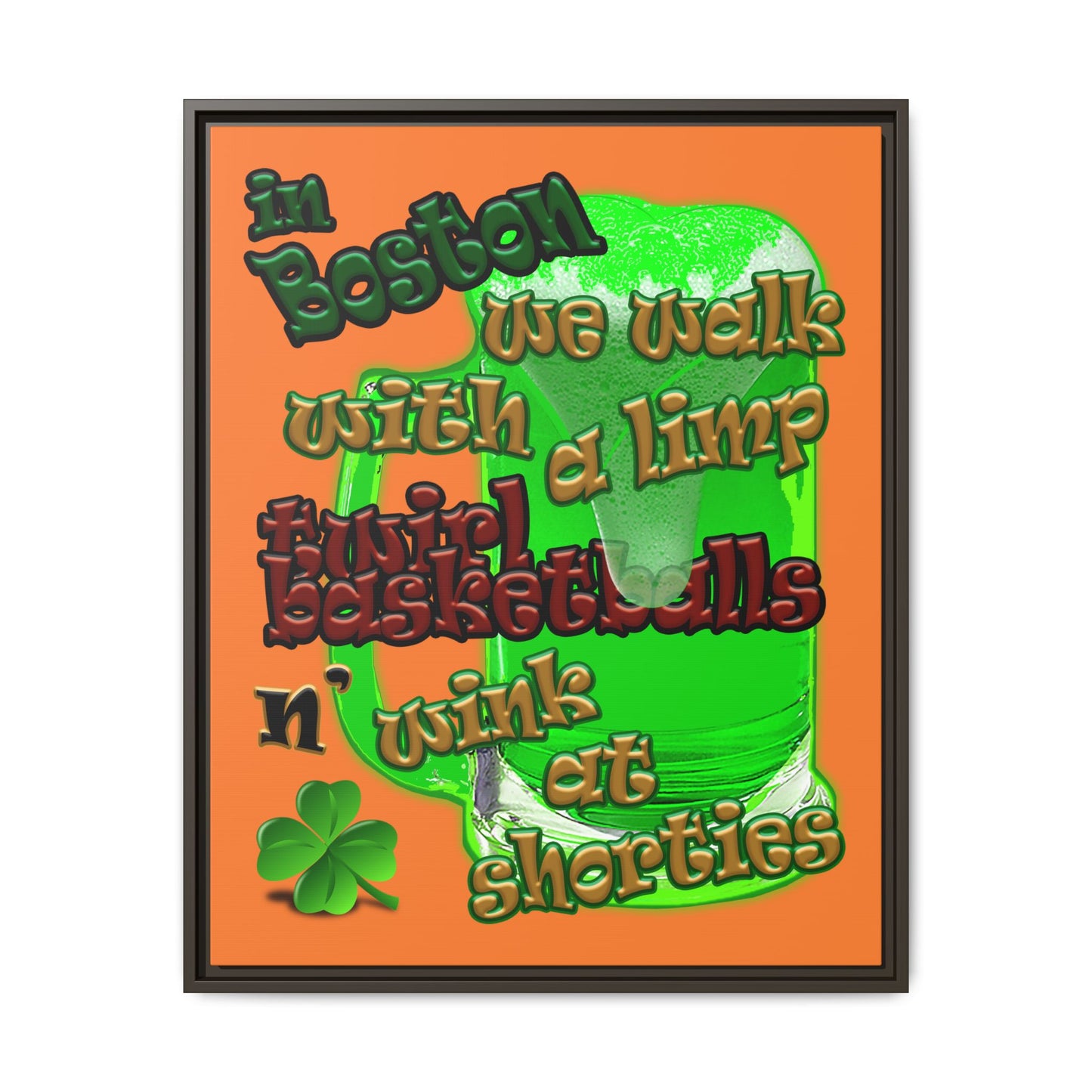 celtics logo - framed canvas art (crusta)