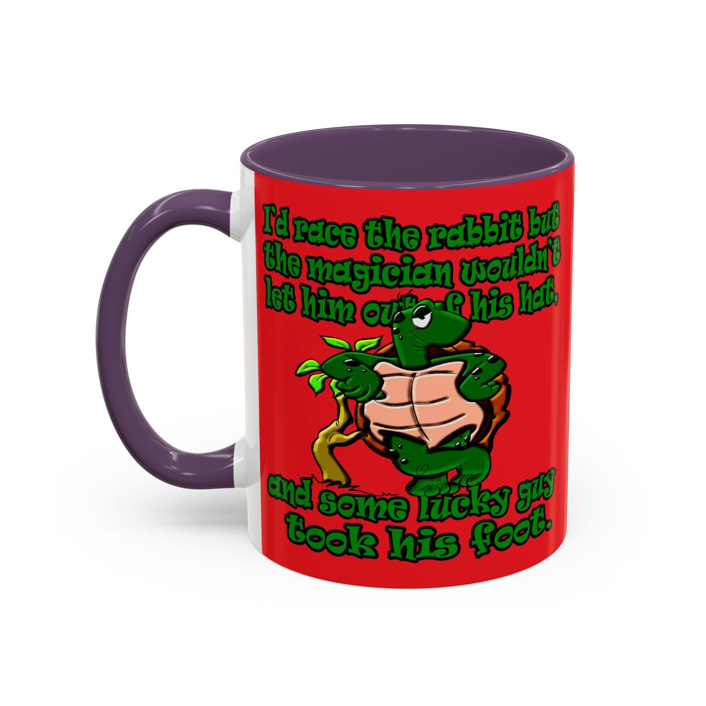 turtle race - Accent Mug (red)