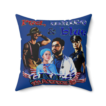 rw&b lives matter - Faux Suede Square Pillow - (dark blue)