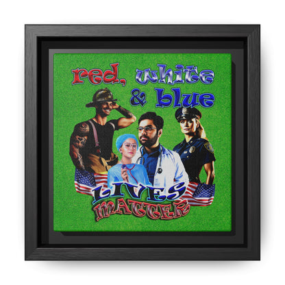 rw&b lives matter - framed canvas art (green turf)