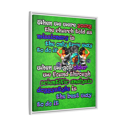 doggystyle - framed canvas art (green turf)