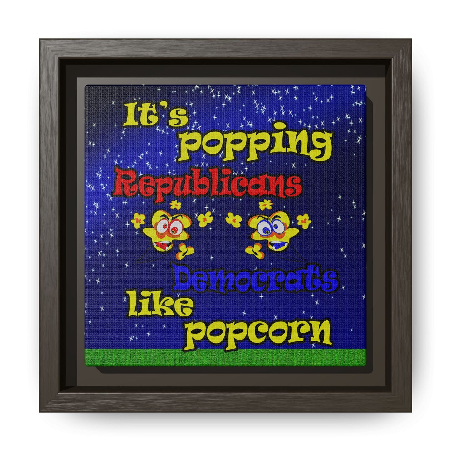 popping like popcorn - framed canvas art ('snoops' background)