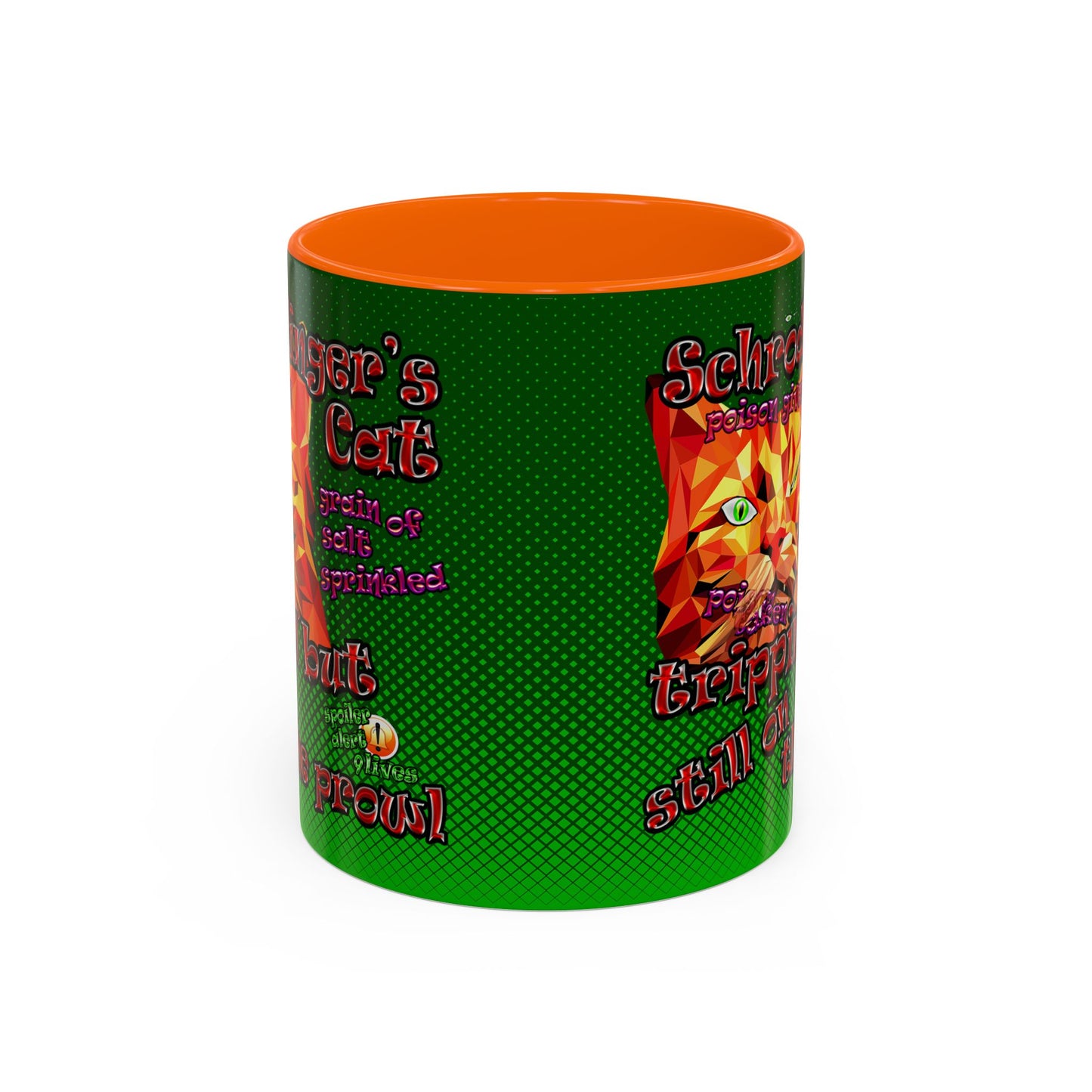 schrodinger's cat - Accent Mug (logo green)