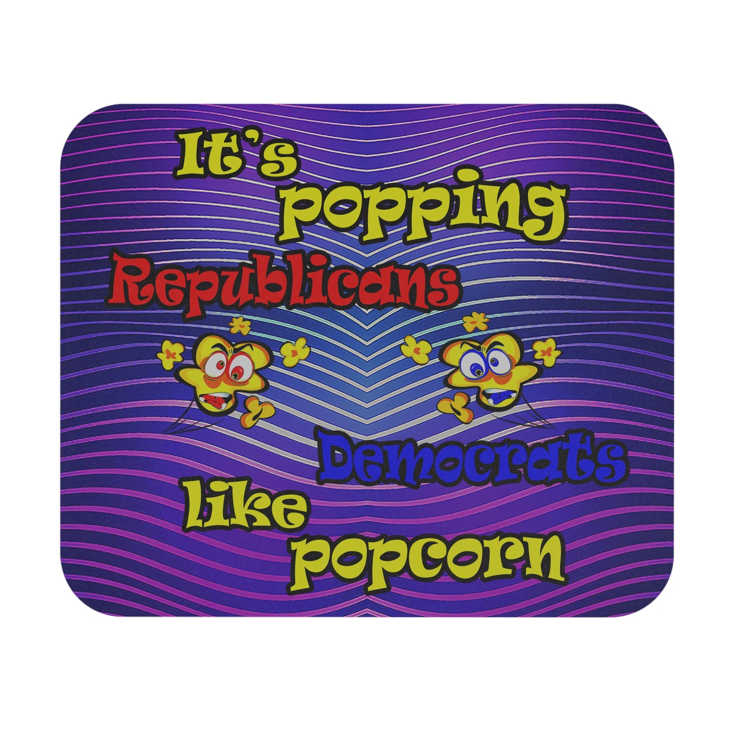 popping like popcorn - Mouse Pad (Rectangle) (purple wave)