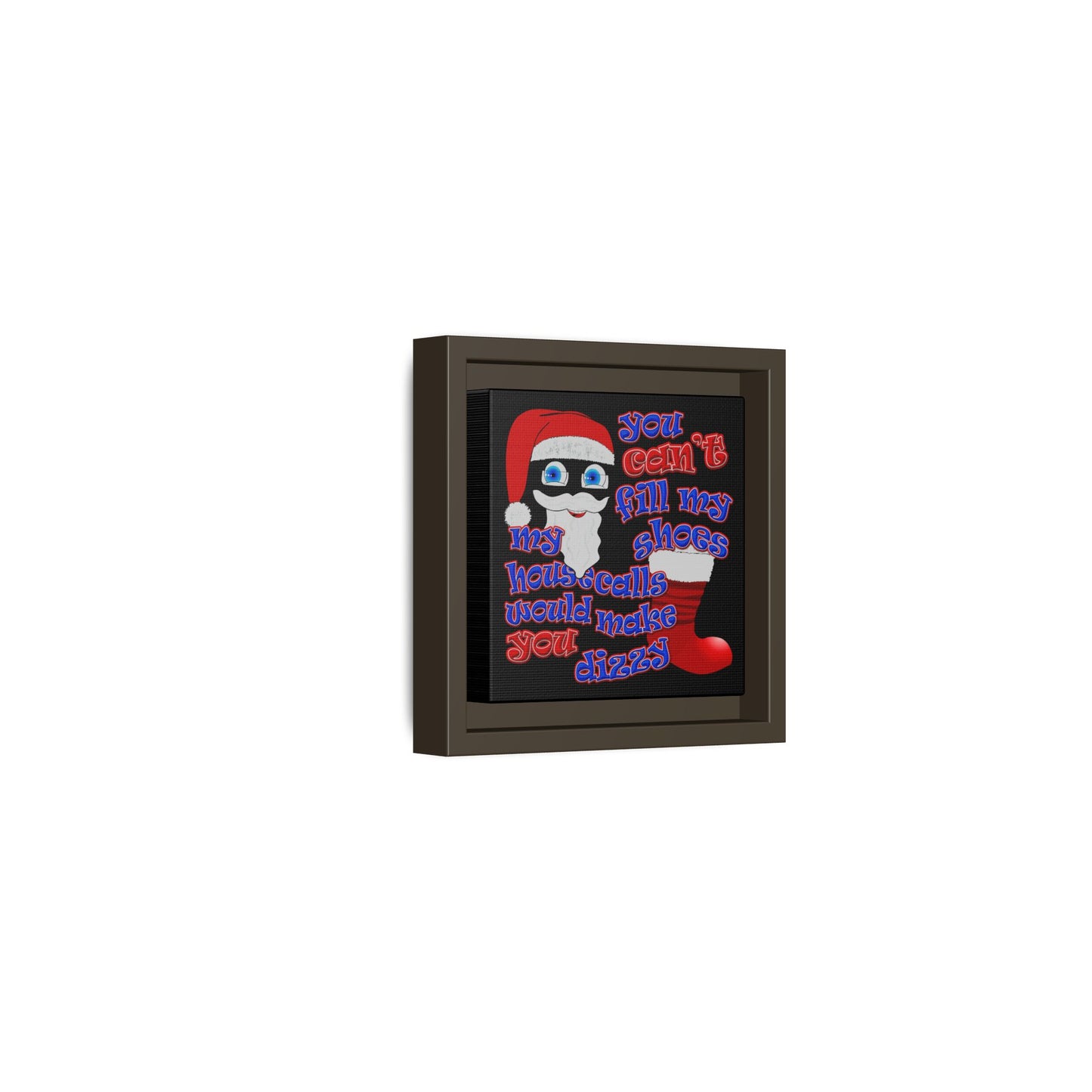 santa's shoes - framed canvas art (black)