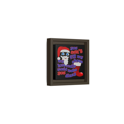 santa's shoes - framed canvas art (black)