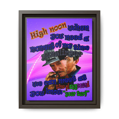 high noon - framed canvas art (purple-pink wave)