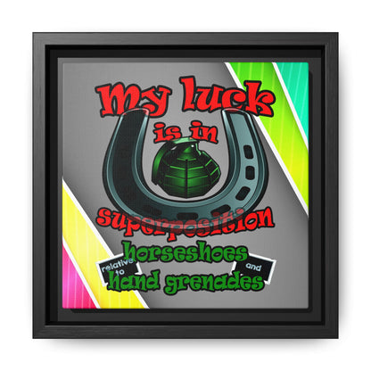 my luck - framed canvas art (rainbow split)