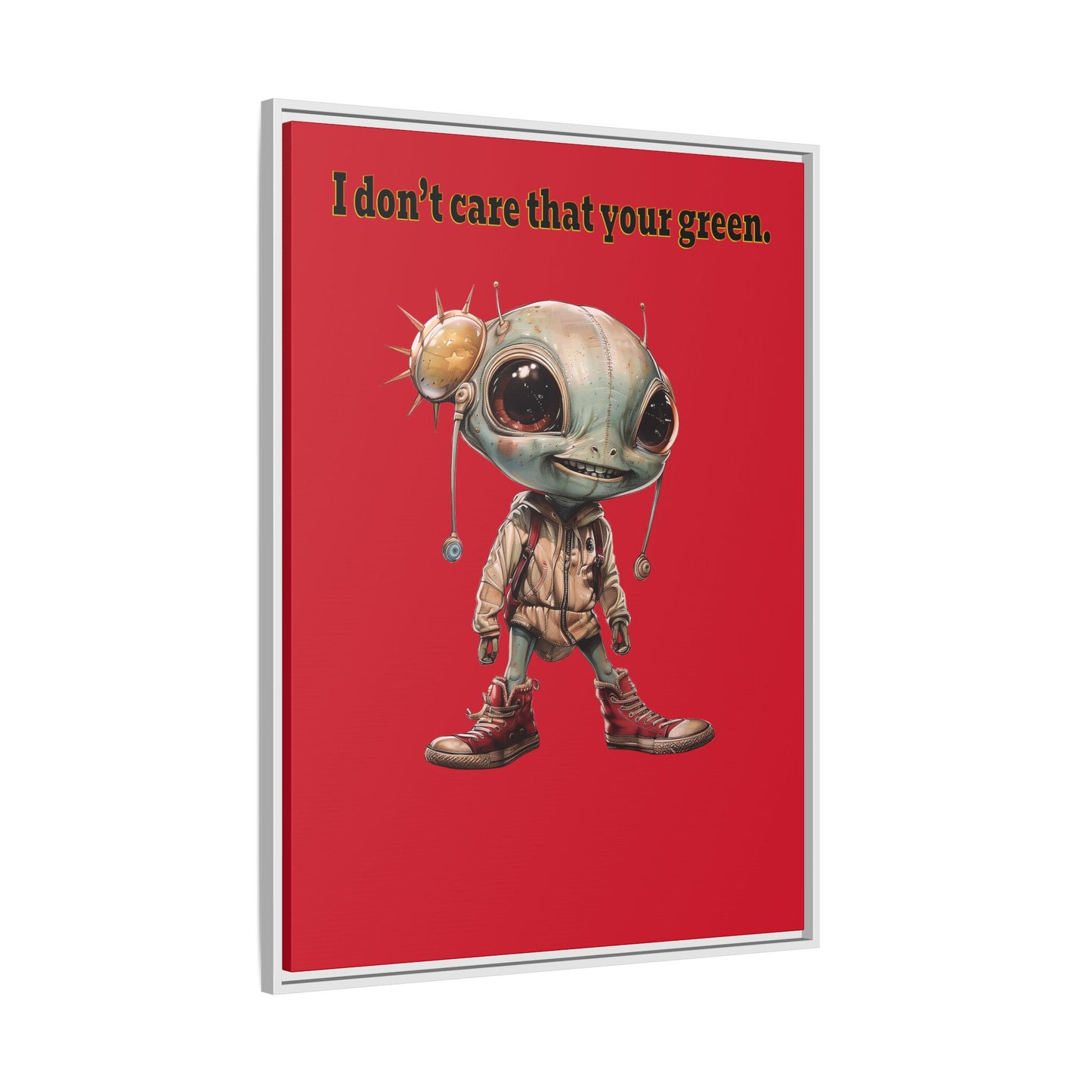 I don't care that your green - framed canvas art (dark red)