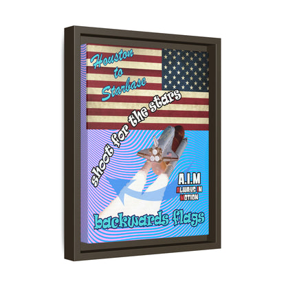shoot for the stars - framed canvas art (light blue-purple wave)