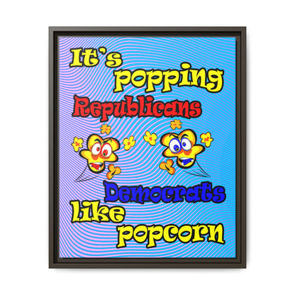popping like popcorn - framed canvas art (light blue-purple wave)