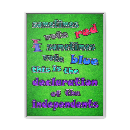 declaration of the independents - framed canvas art (green turf)
