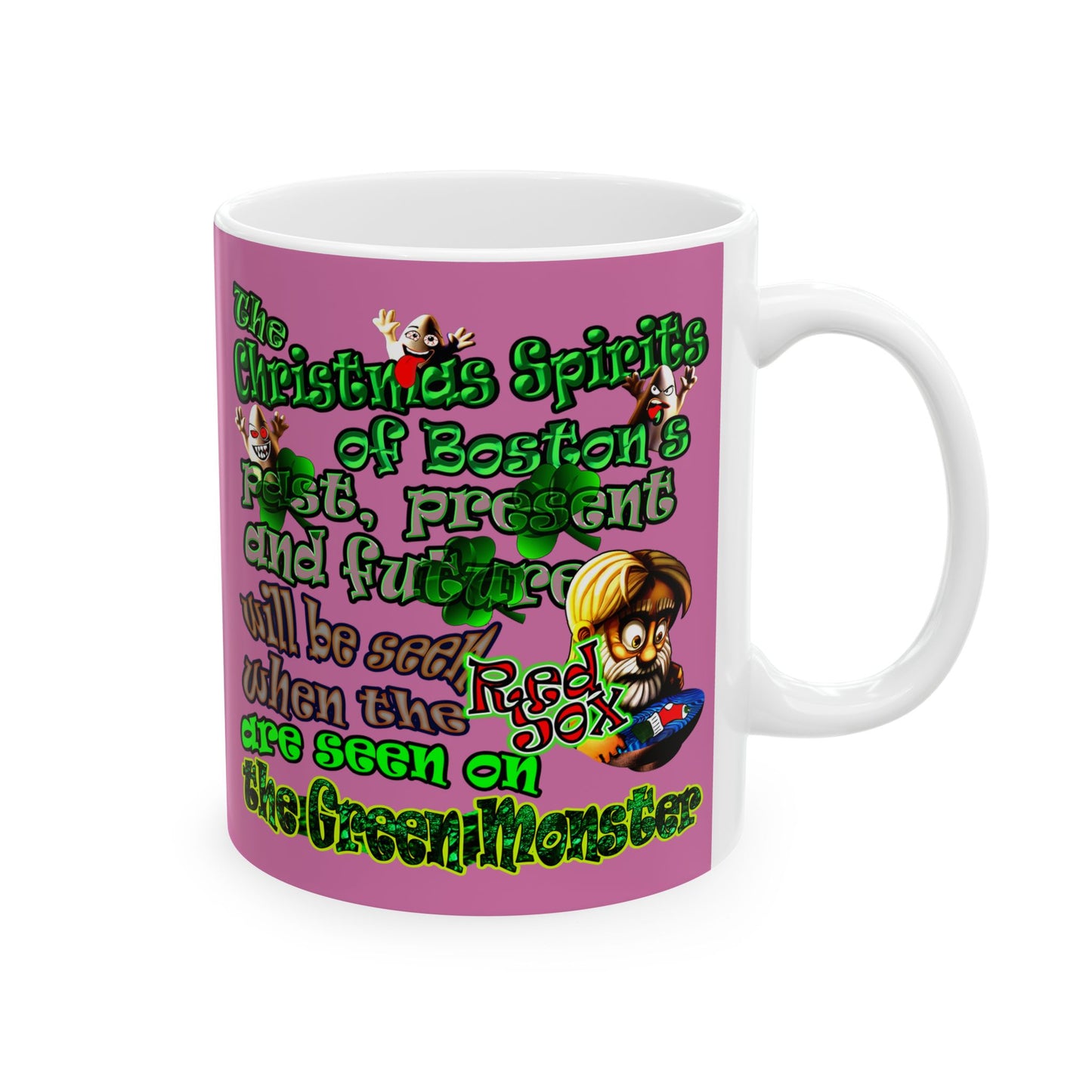 christmas spirits of boston - White Mug (light pink)