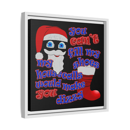santa's shoes - framed canvas art (black)