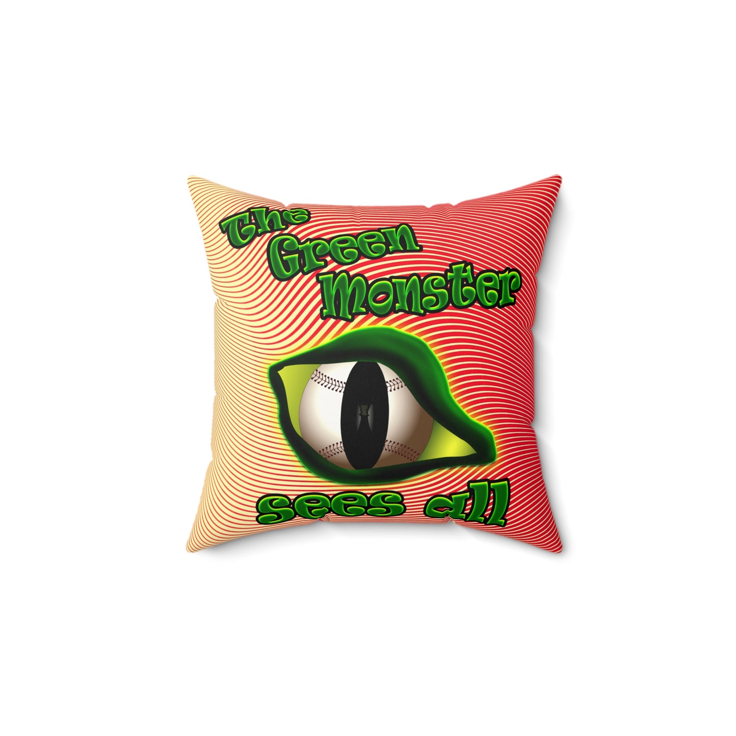 green monster - Faux Suede Square Pillow - (yellow-orange wave)