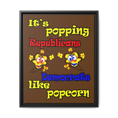 popping like popcorn - framed canvas art (brown)