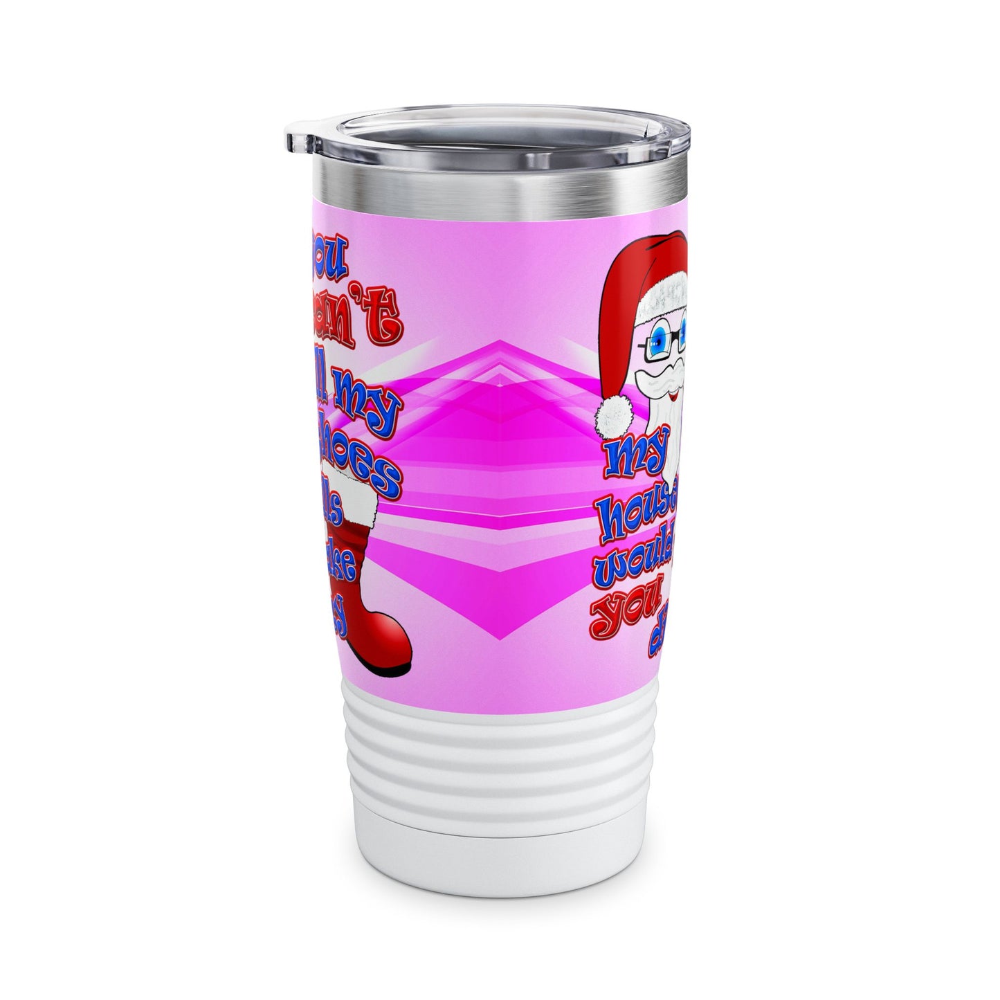 santa's shoes - Ringneck Tumbler, 20oz (light blue-pink wave)